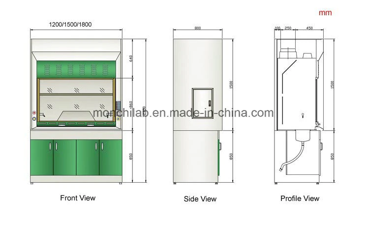 Chemical Resistant Laboratory Fume Hood Lab Equipment