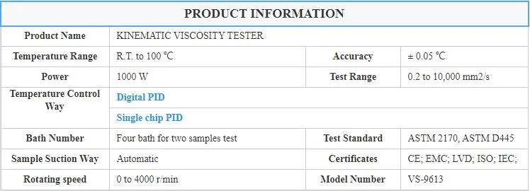 ASTM D446 Automatic Labratory Petroleum Testing Equipment Kinematic Viscometer